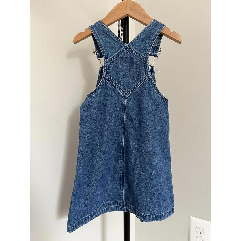 Vintage 90s Hartstrings Heart Embroidered Denim Jumper Dress - 100% Cotton - Picture 5 of 7